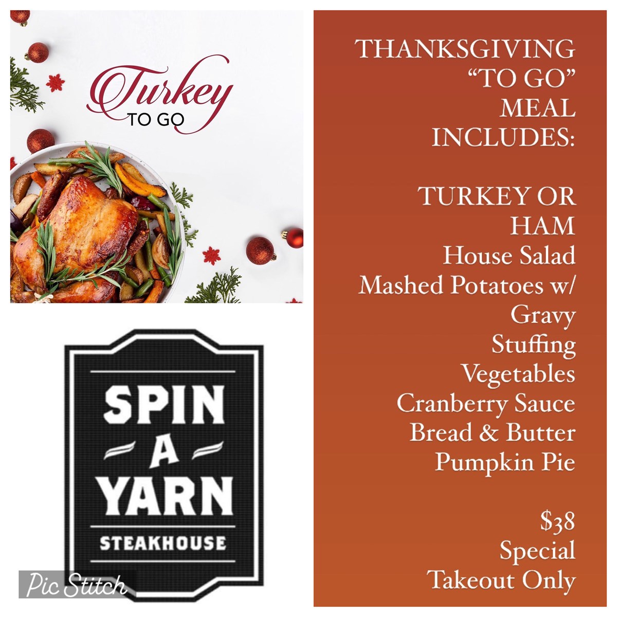 Thanksgiving Dinner “TO GO” Special